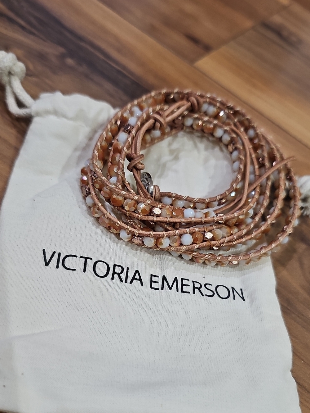 Victoria Emerson Wrap Bracelet - Rose Gold & White